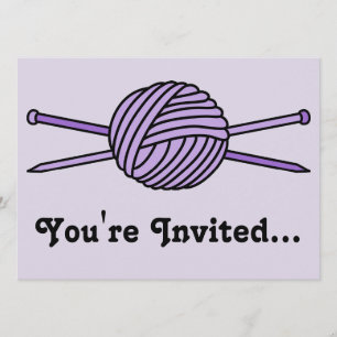 Invitación Bolla púrpura de Yarn y agujas de punto