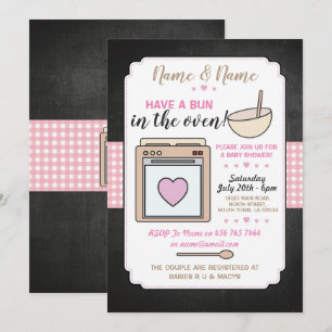 Invitación Bollo del fiesta de Baby Shower en el chica del
