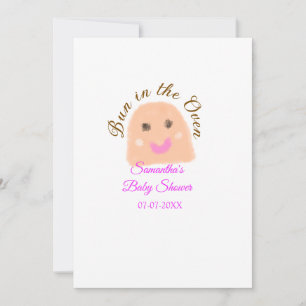 Invitación Bollo en el horno bolas beige bolas de bebé ducha 
