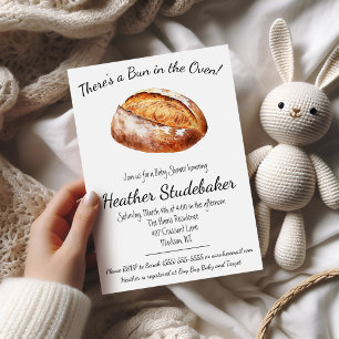 Invitación Bollo en el Horno, Pastel de Pan Dulce para Bebé