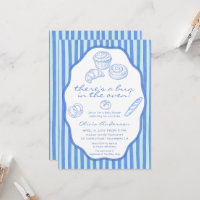 Bollo en el horno rayas azules Baby Shower