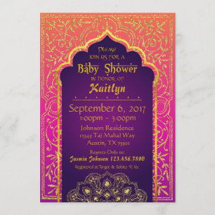Invitación Bollywood Arabian Nights Baby Shower