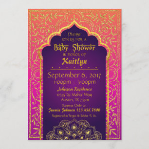 Invitación Bollywood Arabian Nights Baby Shower