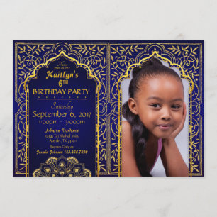 Invitación Bollywood Arabian Nights Birday Invitation Card
