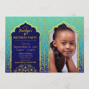 Invitación Bollywood Arabian Nights Birday Invitation Card