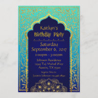 Bollywood Arabian Nights Birday Invitation Card
