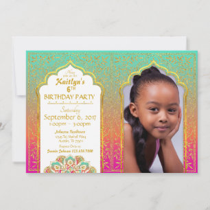 Invitación Bollywood Arabian Nights Birday Invitation Card