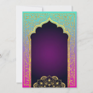 Invitación Bollywood con oro en Arabia