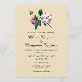 Invitación Bolo de algodón blanco. Boda ruidosa de verano