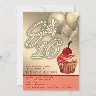 Invitación Bolón de oro de Guay dulce de quequitos de neón 16