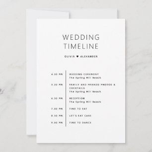 Invitación Bolsa de bienvenida boda. Línea de tiempo del itin