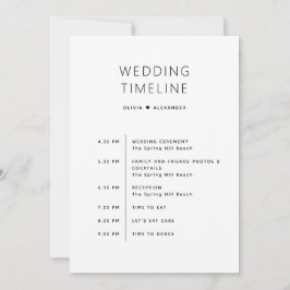 Invitación Bolsa de bienvenida de boda | Línea de tiempo Itin