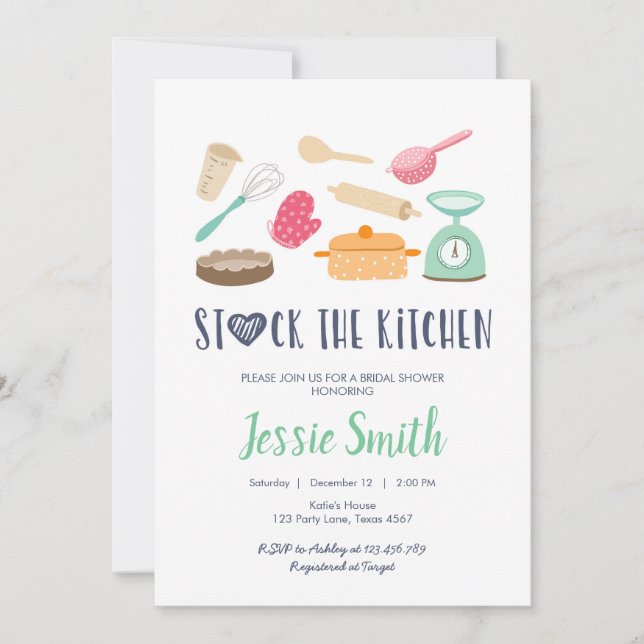 Invitación Bolsa de comida casera para las novias (Anverso)