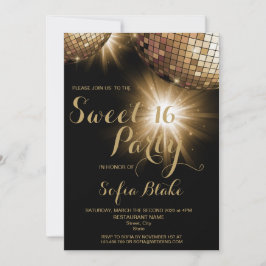 Invitación Bolsa de disco de oro moderno de moda