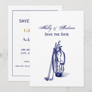 Invitación Bolsa de Golf Clubes de Golf Azules