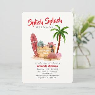 Invitación Bolsa de playa de palmera de surf oceánico para ba