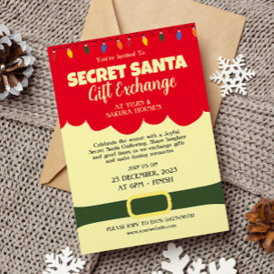 Invitación Bolsa de regalos secretos de Santa Gift