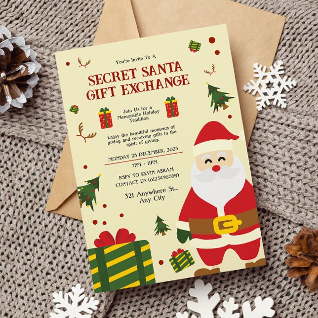 Invitación Bolsa de regalos secretos de Santa Gift (Subido por el creador)