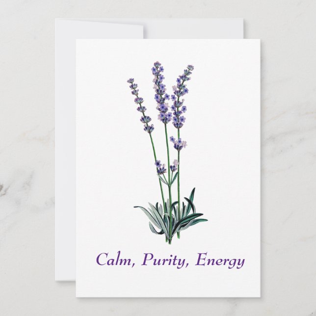 Invitación Bolsa de tocador de flor de lavanda de época (Anverso)