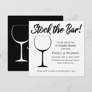 Invitación Bolsa en blanco y negro de la ducha de las parejas