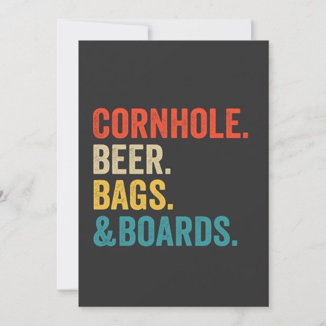 Invitación Bolsas de cerveza Cornhole y placas Graciosa regal (Anverso)