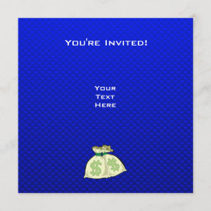 Invitación Bolsas de Dinero;Azul