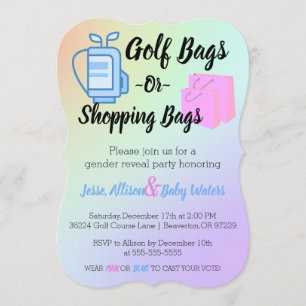 Invitación Bolsas de golf o bolsas de compras Género Invitar