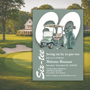 Invitación Bolsas de Golf Verde Clásico Cumpleaños 60