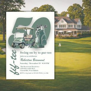 Invitación Bolsas de palos de golf verdes clásicos cumpleaños