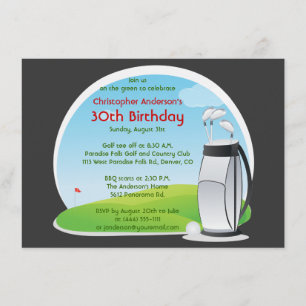 Invitación Bolso Golfing del golf del golfista y cumpleaños