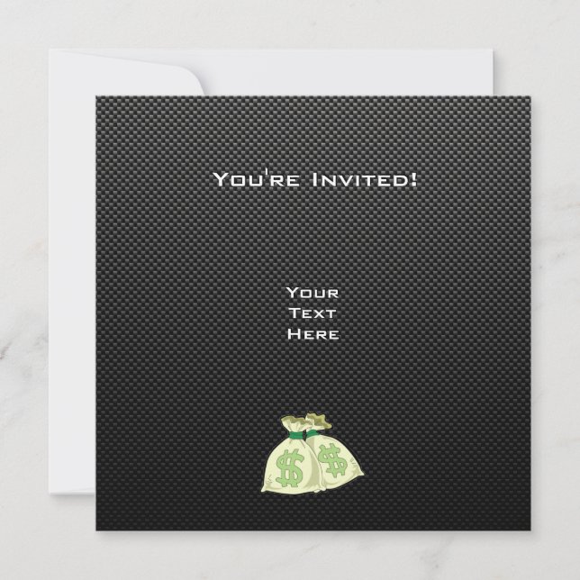 Invitación Bolsos del dinero; Liso (Anverso)