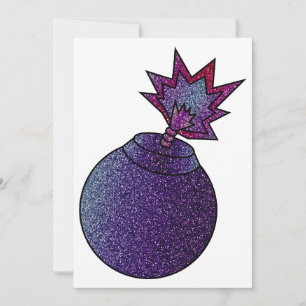 Invitación Bomba de galaxia purpurina