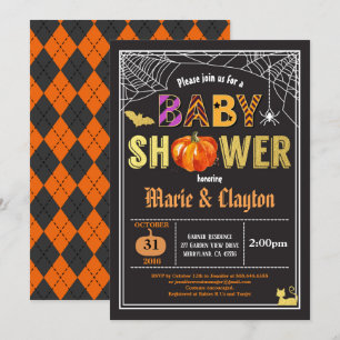 Invitación Bomba de Halloween bebé ducha negro y invitado de