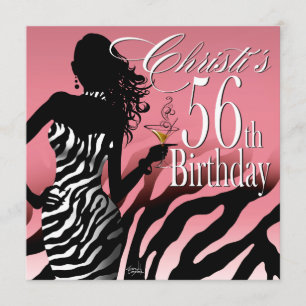 Invitación Bomba de Zebra 56° Sorpresa fiesta de cumpleaños r