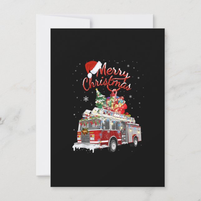 Invitación Bombardeo de Navidades de bomberos en Santa Sleigh (Anverso)