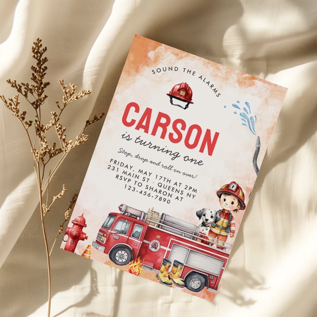 Invitación Bombero de camión Fiesta de cumpleaños (Subido por el creador)