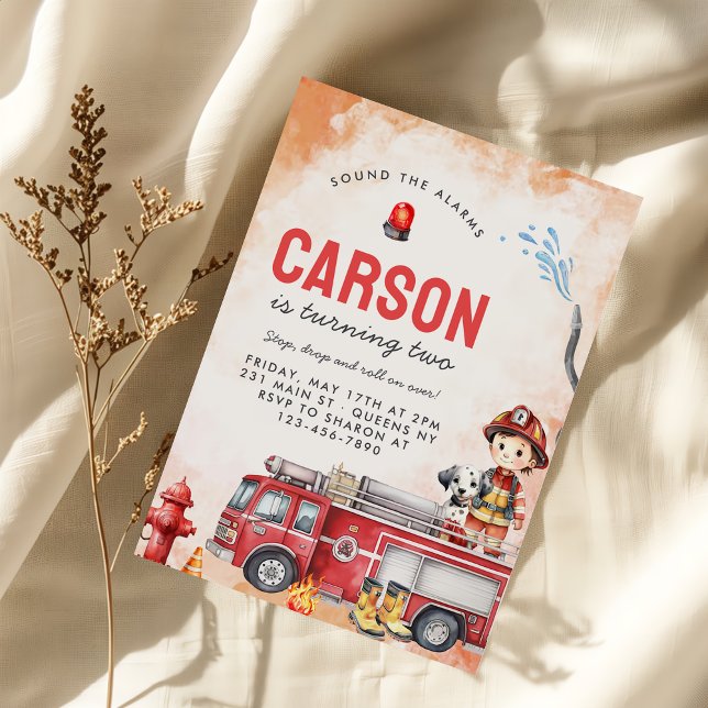 Invitación Bombero de camión Fiesta de cumpleaños 2 (Subido por el creador)