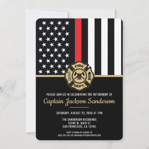 Invitación Bombero del Departamento de Bomberos Jubilación