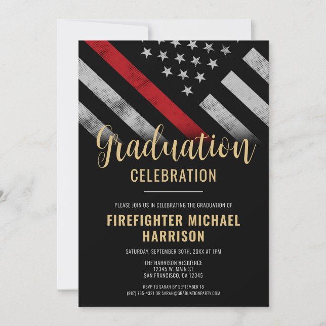 Invitación Bombero graduado de la Línea Roja (Anverso)