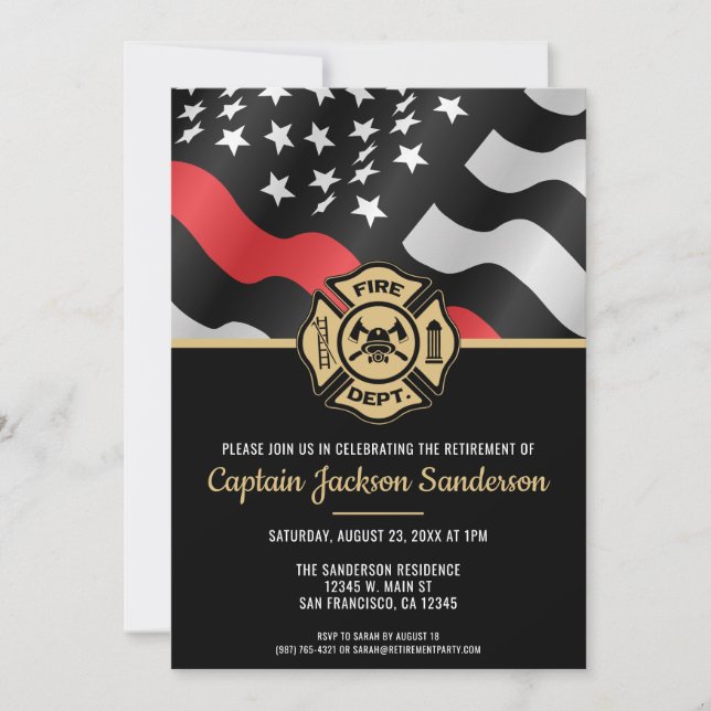 Invitación Bombero Jubilación de la Línea Roja (Anverso)