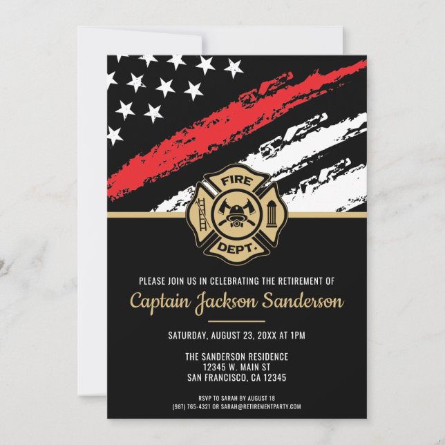 Invitación Bombero Jubilación de la Línea Roja (Anverso)