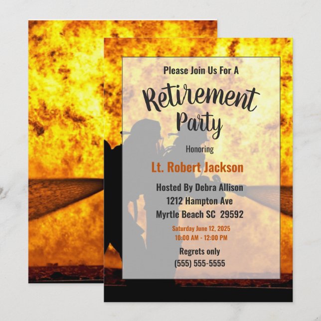 Invitación Bomberos/Jefe de bomberos llama a Fiesta de Jubila (Anverso / Reverso)