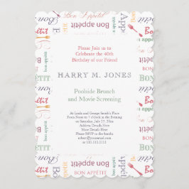 Invitación Bon Appetit 40th Birthday Fiesta para Gourmet