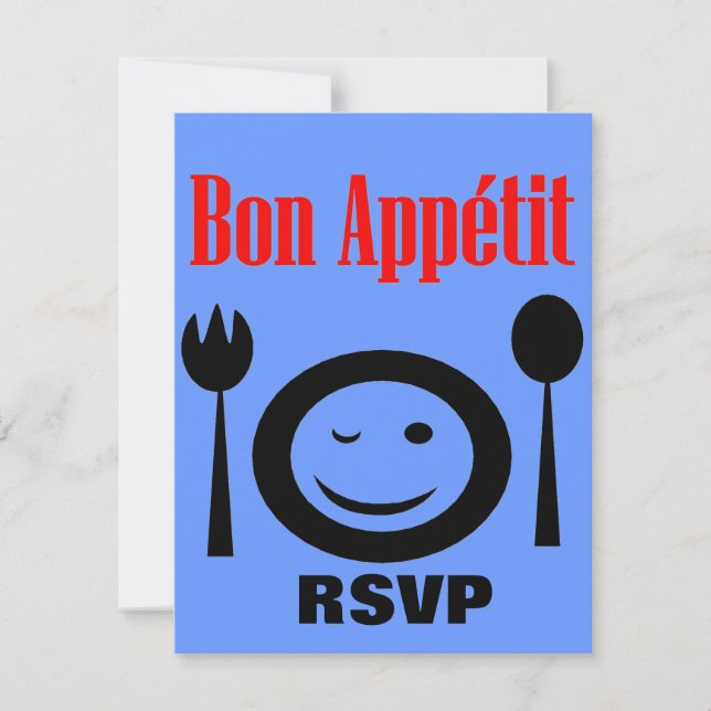 Invitación Bon Appetit Dinner Fiesta (Anverso)
