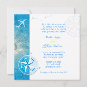 Invitación Bon Voyage, Boda único en el extranjero