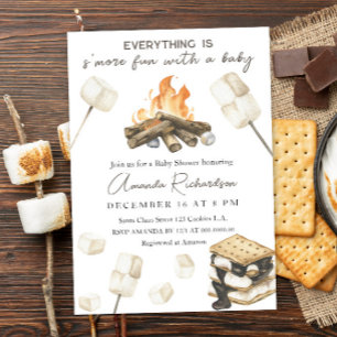 Invitación Bonfire S'more Fun Baby Shower