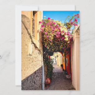 Invitación Bonita alameda en Santorini, Grecia