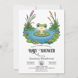 Invitación Bonita Baby Shower de rana mística