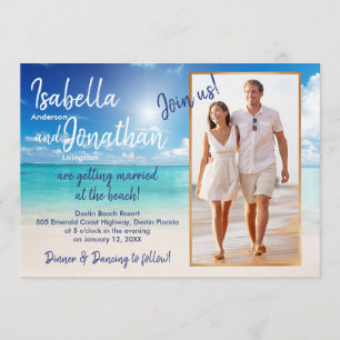 Invitación Bonita boda en la playa   cargar tu foto