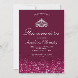 Invitación Bonita Borgoña| Quinceañera